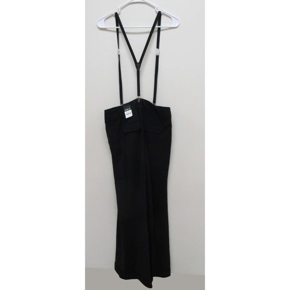 Allen B. Black Suspender Flare Leg Cuffed Pants - Picture 2 of 7